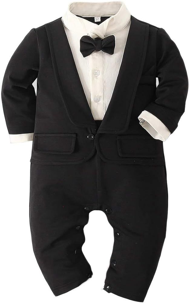 Baby Gentleman Tuxedo Romper