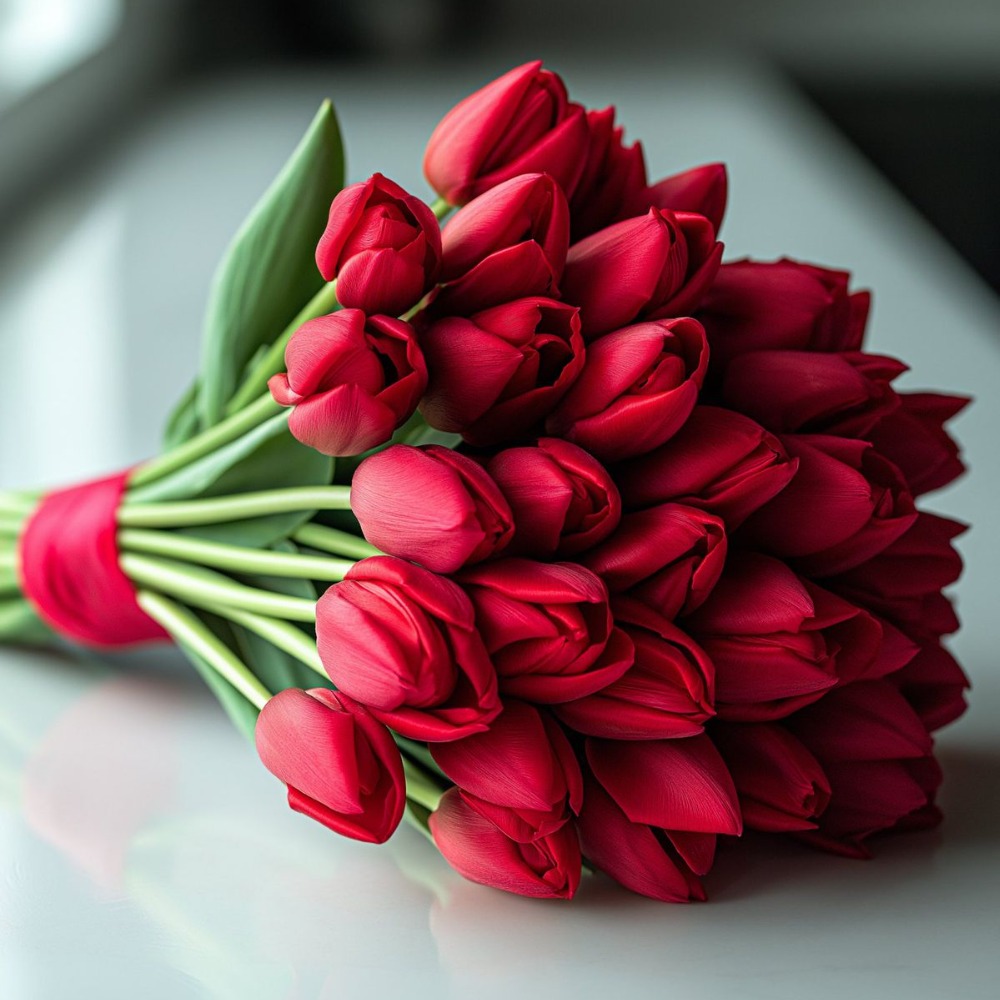 Red Tulip Bunch